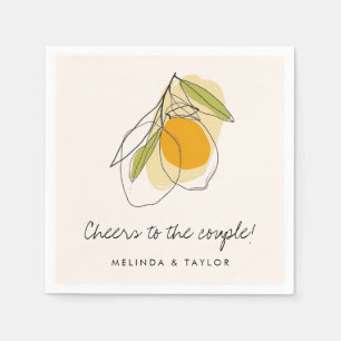 Guardanapo De Papel Citrus Lemon Moderno Chá de casamento Minimalista