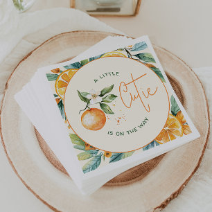 Guardanapo De Papel Citrus Little Cutie Laranja   Chá de fraldas Napki