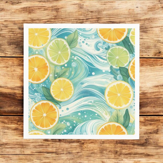 Guardanapo De Papel Citrus Orange Lemon Fresco e Verão Amarelo (Criador carregado)