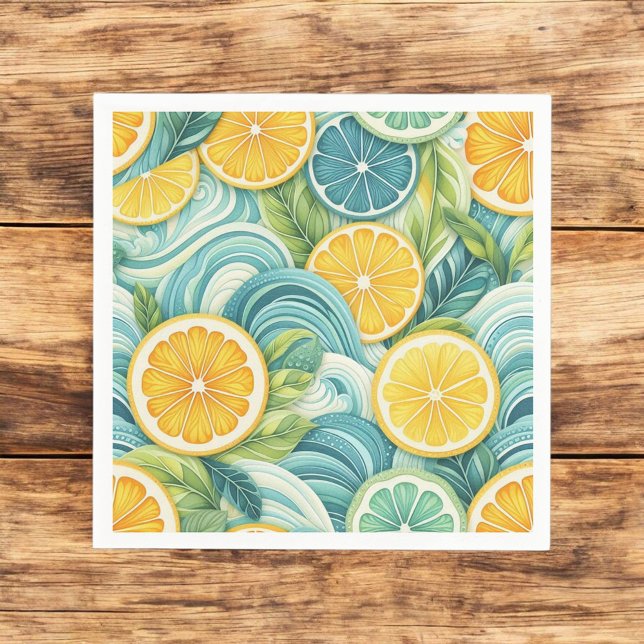 Guardanapo De Papel Citrus Orange Lemon Fresco e Verão Amarelo (Criador carregado)