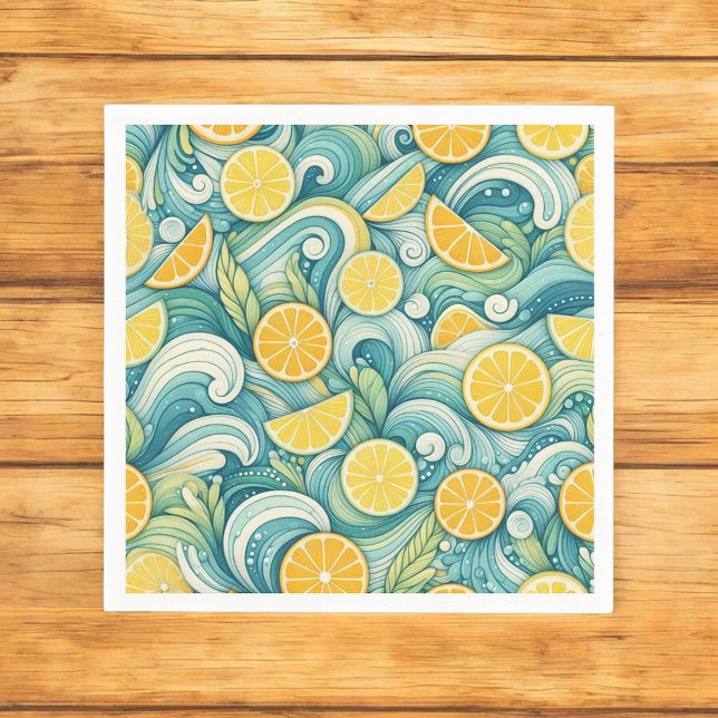 Guardanapo De Papel Citrus Orange Lemon Fresco e Verão Amarelo (Criador carregado)