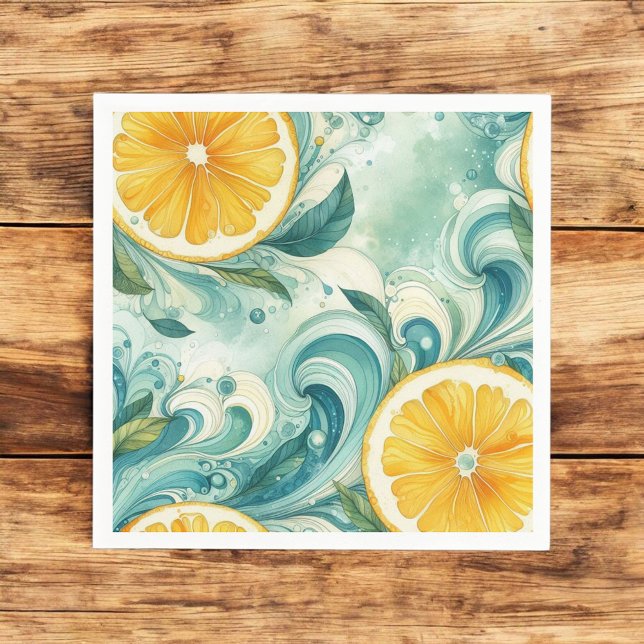 Guardanapo De Papel Citrus Orange Lemon Fresco e Verão Amarelo (Criador carregado)