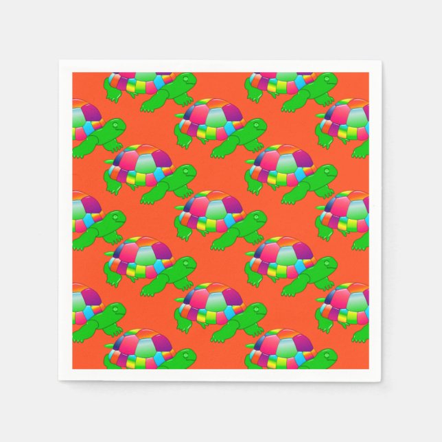 Guardanapo De Papel CKC Lil Glass Turtle Orange Paper Party Napkins (Frente)