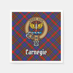Guardanapo De Papel Clan Carnegie Crest sobre Tartan