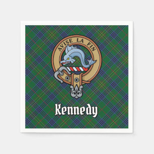 Guardanapo De Papel Clan Kennedy Crest sobre Tartan