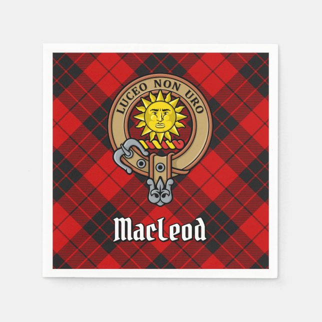 Guardanapo De Papel Clan MacLeod de Raasay Crest sobre Tartan (Frente)