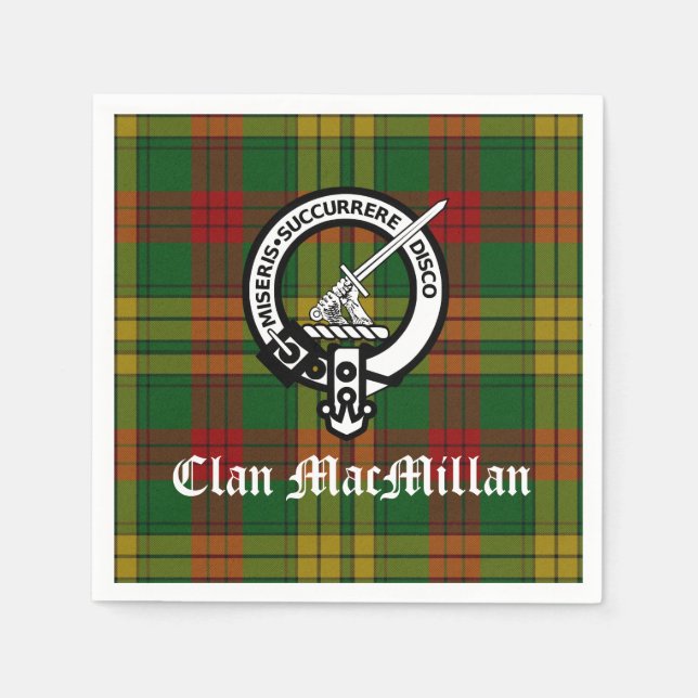 Guardanapo De Papel Clan MacMillan Crest Crachá e Tartan (Frente)