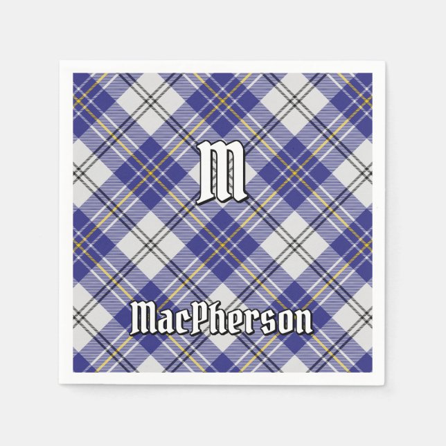 Guardanapo De Papel Clan MacPherson Blue Dress Tartan Napkins (Frente)