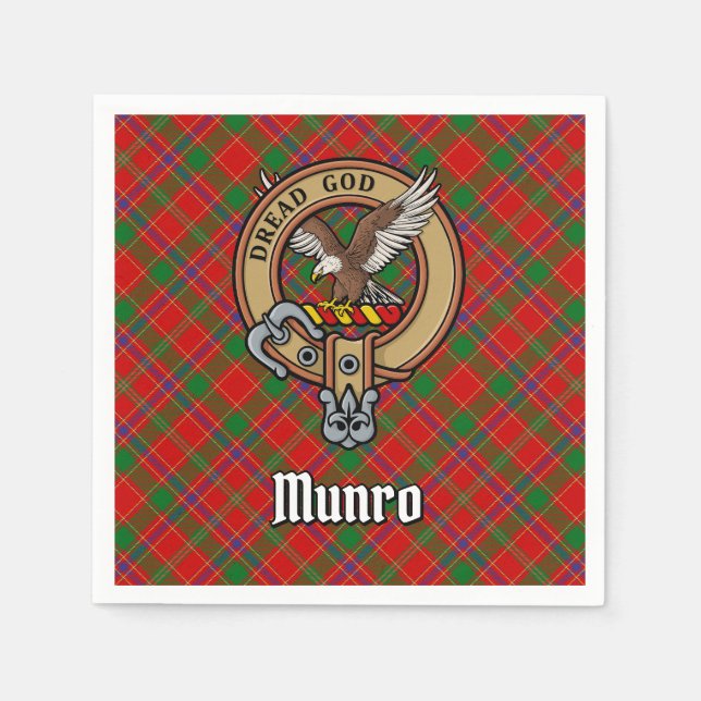 Guardanapo De Papel Clan Munro Crest over Tartan (Frente)