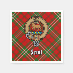 Guardanapo De Papel Clan Scott Crest sobre Red Tartan