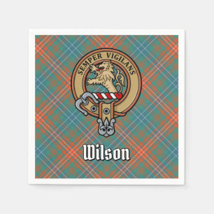 Guardanapo De Papel Clan Wilson Crest sobre o Antigo Tartan