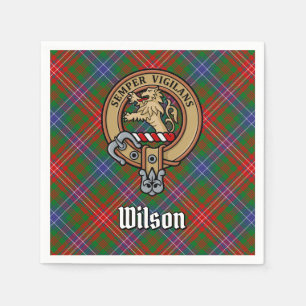 Guardanapo De Papel Clan Wilson Crest sobre Tartan Moderno