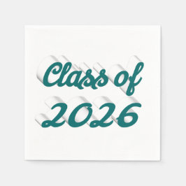 Guardanapo De Papel Class of 2026 green script graduation