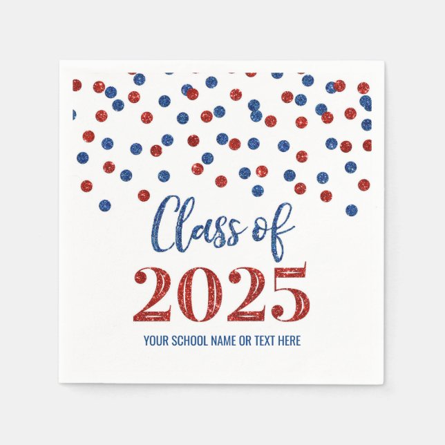 Guardanapo De Papel Classe Blue Red Confetti de 2025 Napkins (Frente)
