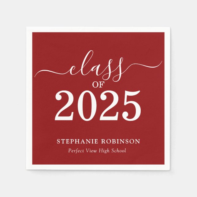 Guardanapo De Papel Classe Branca Simples de Graduação 2025 (Frente)