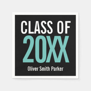 Guardanapo De Papel Classe de 2019 "Teal Bold Modern Graduation"