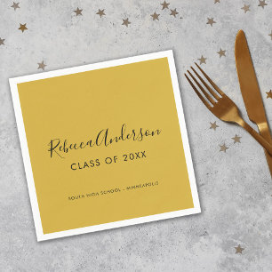 Guardanapo De Papel Classe de Caligrafia Dourada de Graduação de 2023