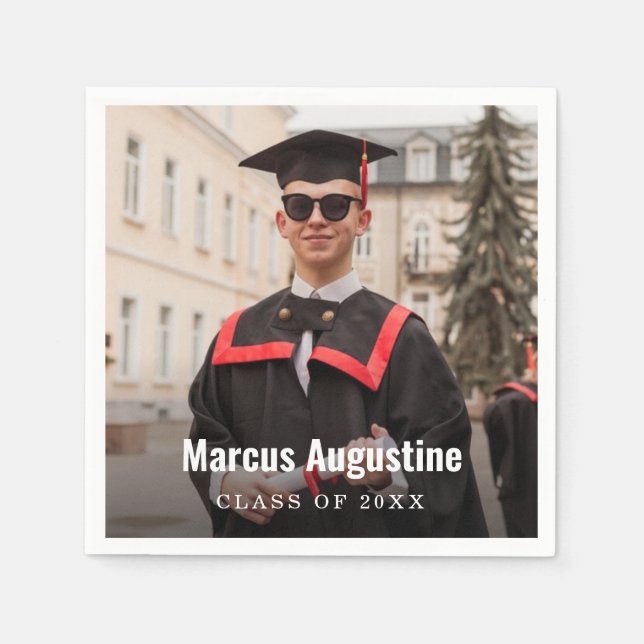 Guardanapo De Papel Classe de Foto Graduação de 2025 (Frente)