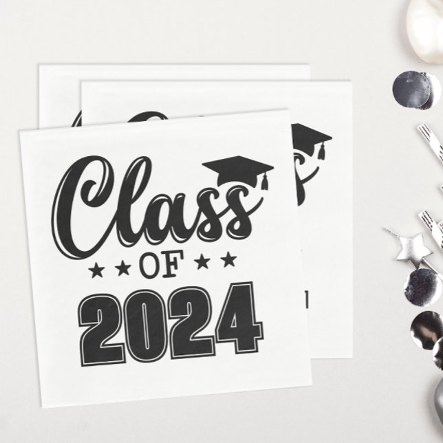 Guardanapo De Papel Classe de Graduação (Easily customize the year on these fun "Class of" graduation party napkins.)