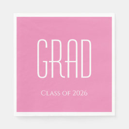 Guardanapo De Papel Classe de Graduação de 2025 Rosa Minimalista