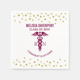 Guardanapo De Papel Classe de Graduação de Símbolos 20xx Red Caduceus