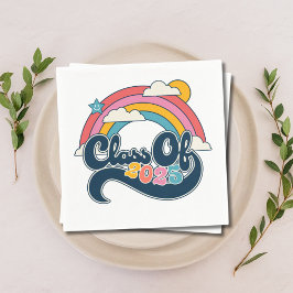 Guardanapo De Papel Classe de Graduação do Rainbow Retro Napkins 2025