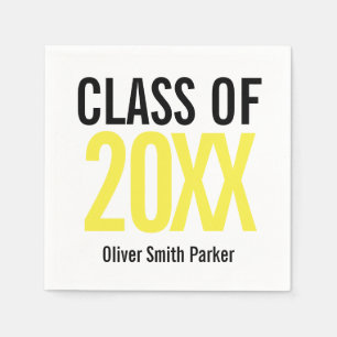 Guardanapo De Papel Classe de Graduação Moderna Amarelo de 2019
