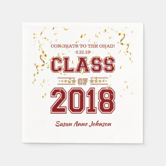 Guardanapo De Papel Classe do Partido Formando Maroon 2018 e Dourado