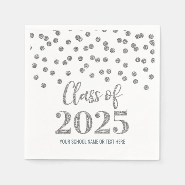 Guardanapo De Papel Classe Silver Confetti de 2025 Napkins (Frente)