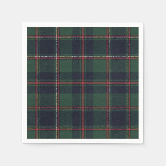 Guardanapo De Papel Classic Dark Blue Red Green Plaid Pattern (Frente)