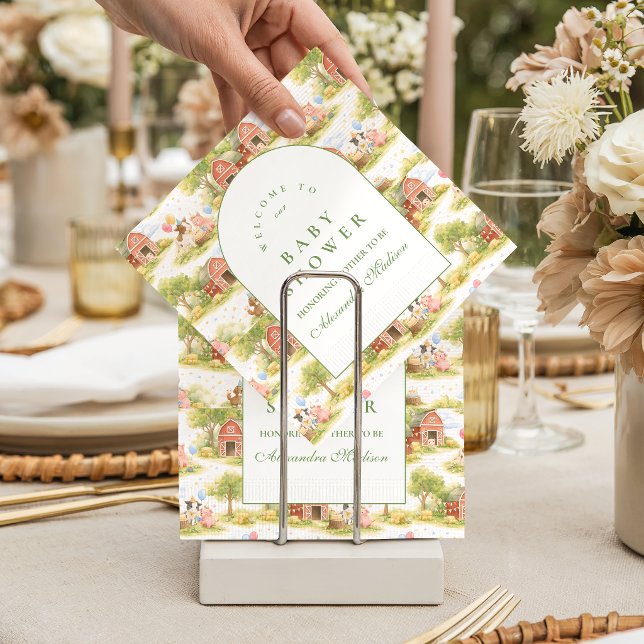 Guardanapo De Papel Classic Farm Animals Barnyard Baby Shower (Criador carregado)