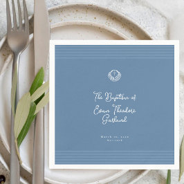 Guardanapo De Papel Classic modern blue baptism celebration napkins
