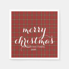 Guardanapo De Papel Classic Plaid Merry Christmas Festive -