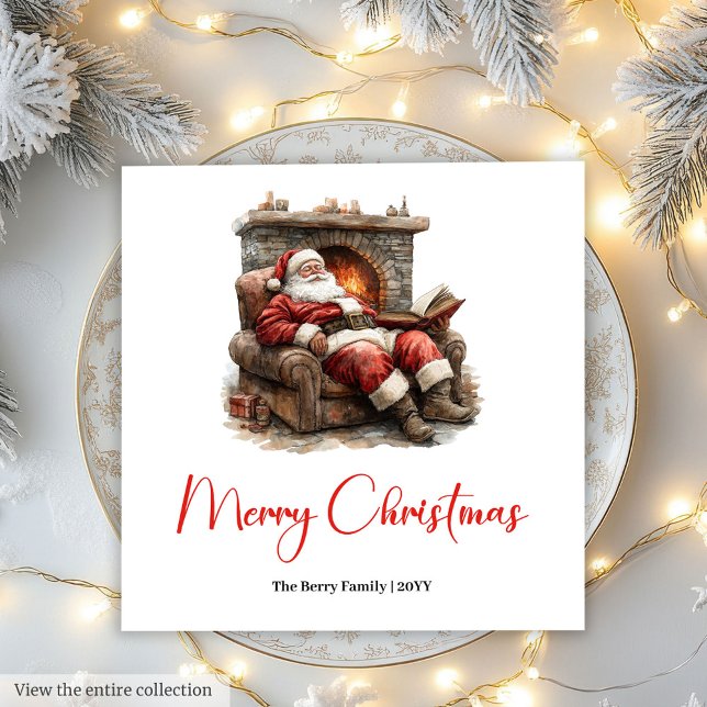 Guardanapo De Papel Classic Santa Claus Modern Cozy Christmas Napkins (Classic Santa Claus Modern Cozy Christmas Napkin)