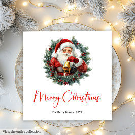 Guardanapo De Papel Classic Santa Claus Vintage Merry Christmas Napkin