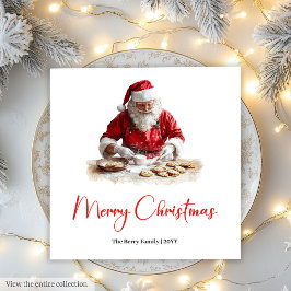 Guardanapo De Papel Classic Santa Claus Watercolor Modern Holiday Xmas