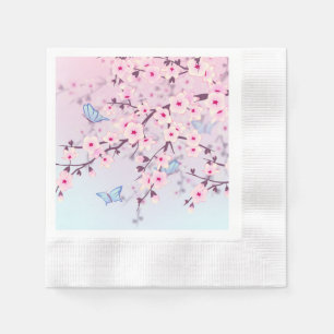 Guardanapo De Papel Clássica Cherry Blossoms desfocados