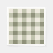 Clássica Farmhouse Verde Gingham Style Napkins