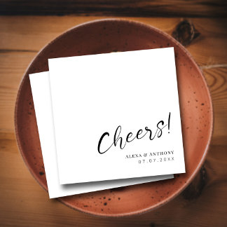 Guardanapo De Papel Clássico Branco Elegante Rascunho de Script 'Cheer