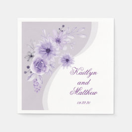 Guardanapo De Papel Clássico Casamento Roxo Floral