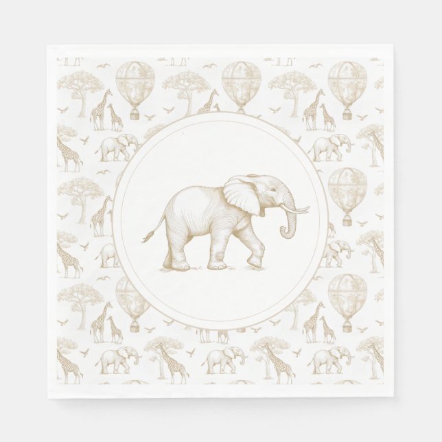 Guardanapo De Papel Clássico Chá de Bebê Little Wild One Toile (Frente)