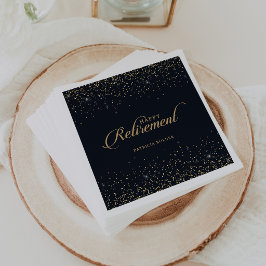 Guardanapo De Papel Clássico Chic Dourado Confete Caligrafia Aposentad