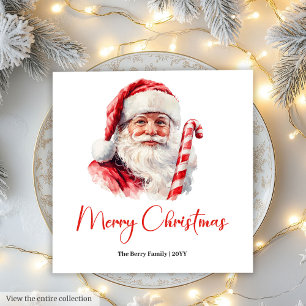 Guardanapo De Papel Clássico Chic Papai Noel Aquarela Festa de Natal M
