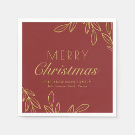 Guardanapo De Papel Clássico Dourado Caligrafia Festiva