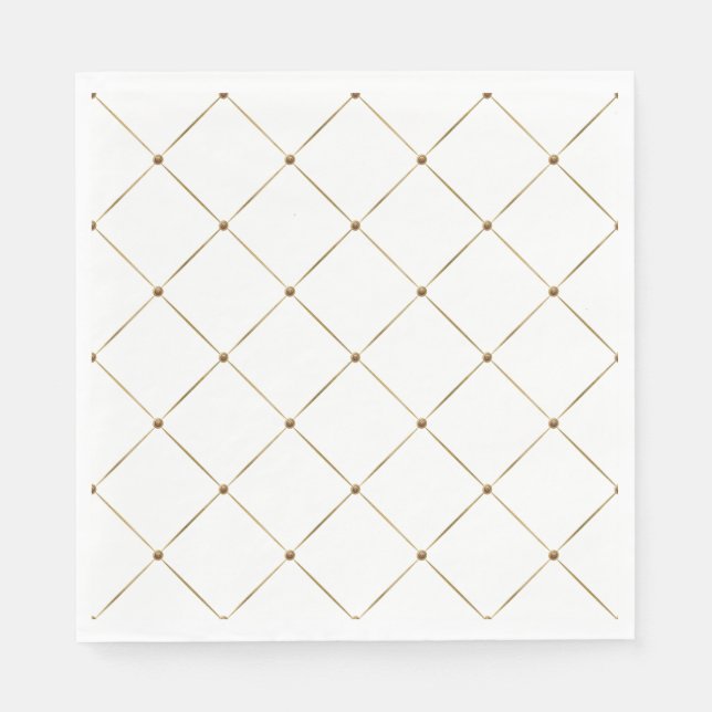 Guardanapo De Papel Clássico Dourado negro de Harlequin francês elegan (Frente)