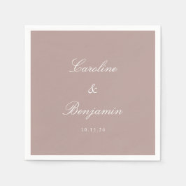 Guardanapo De Papel Clássico Dusty Mauve Script Elegante Casamento Per