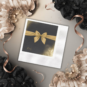 Guardanapo De Papel clássico elegante com filigrana preto bodas de our