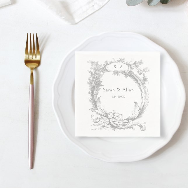 Guardanapo De Papel Clássico Elegante francês Rococo Floral (Criador carregado)