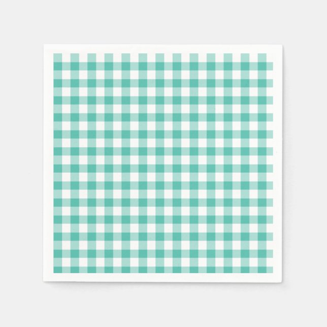 Guardanapo De Papel Clássico Gingham Bluegrass Green (Frente)