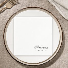 Guardanapo De Papel Clássico Nome Personalizado Casamento Script Elega